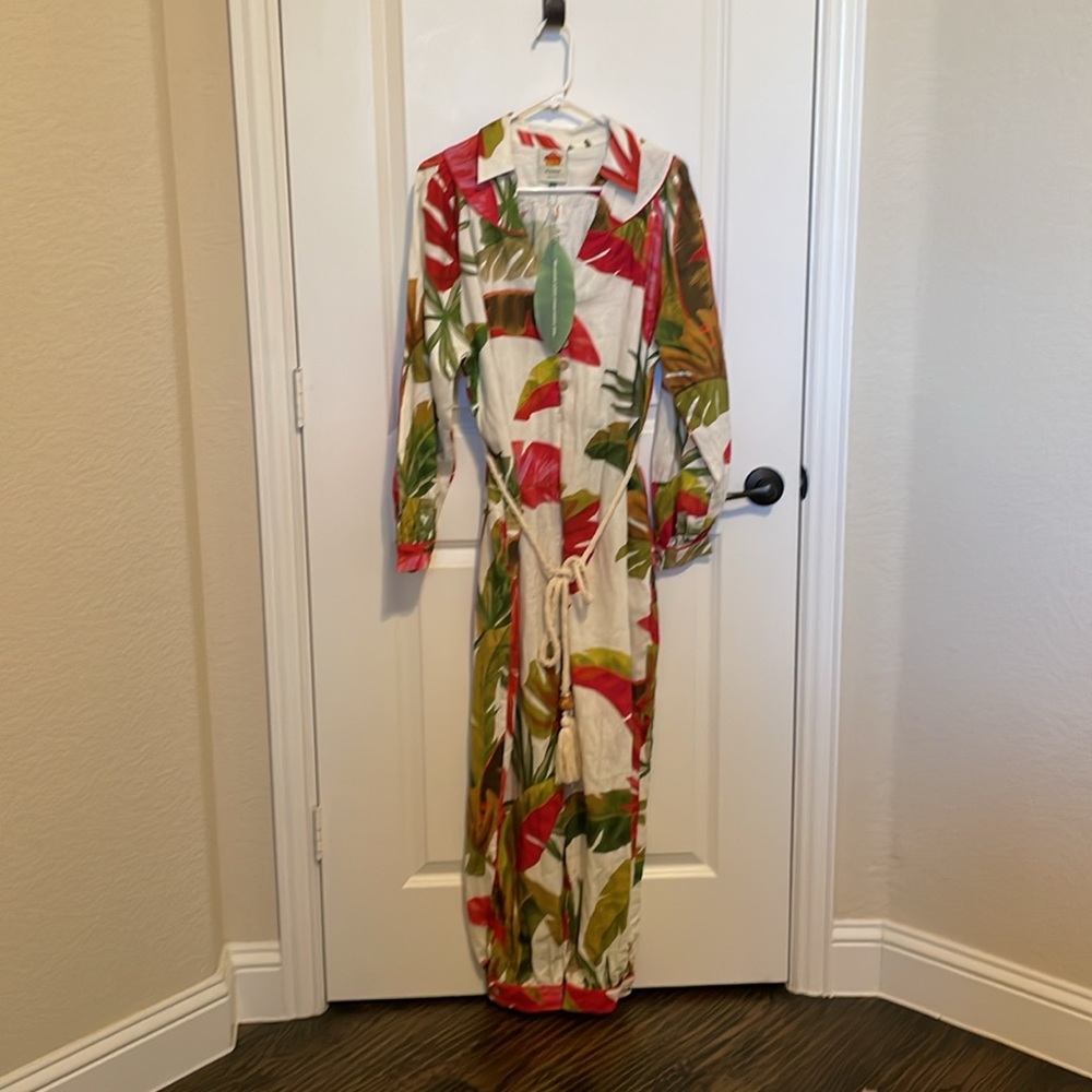 Farm Rio Jumpsuit Spring Forest
